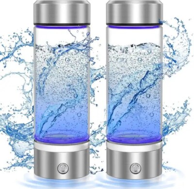 Geschenkbox - Wasserstoffreich 420ML Tragbar Wasser Glas Flasche Generator Ionisator USB