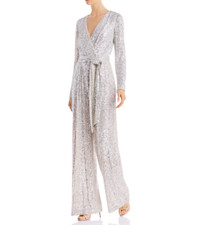 Eliza J Sequined Faux-Wrap Jumpsuit MSRP $198 Size 4 # 12B 2246 Blm