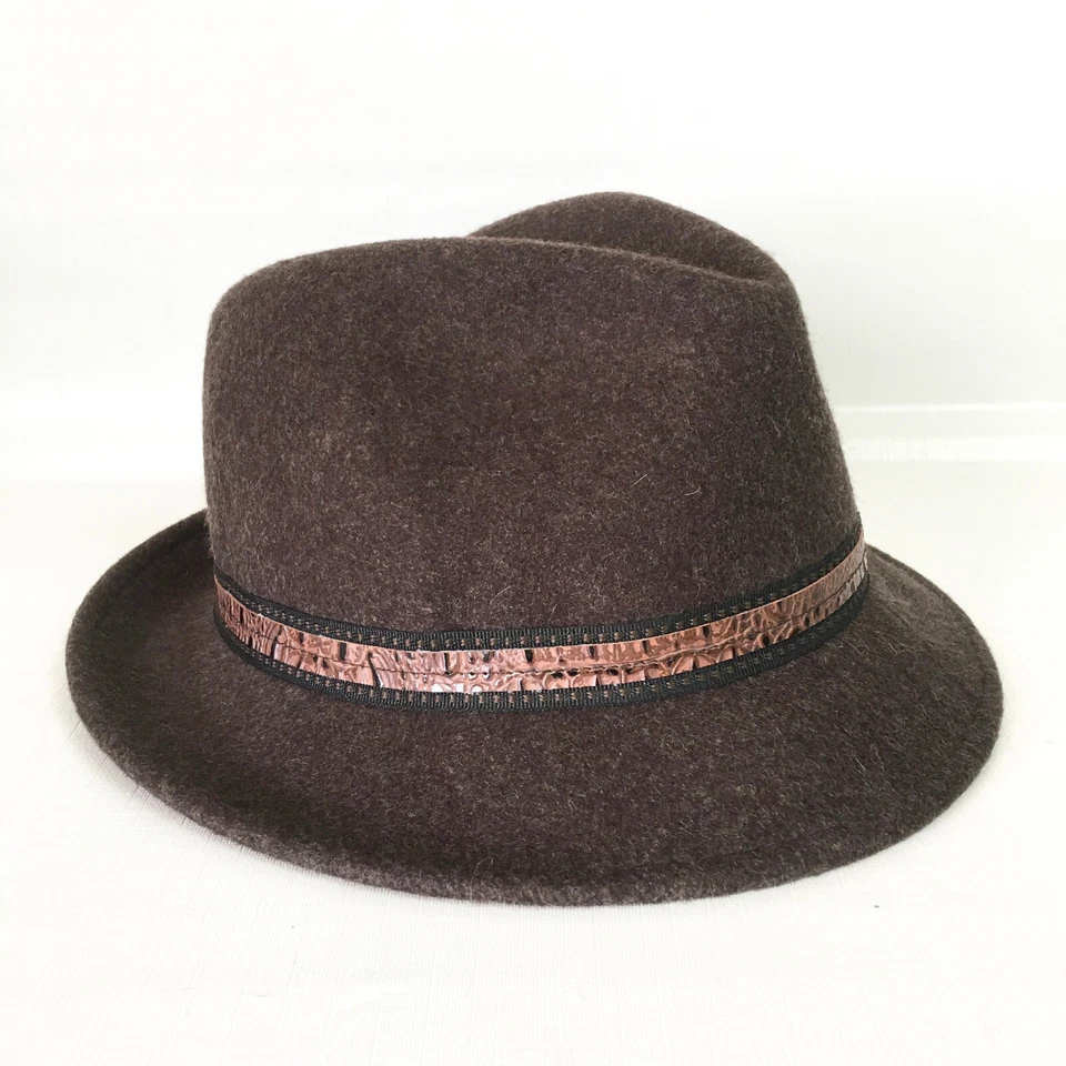 Sombrero Scala Para Hombres Grande XL Fedora 100% Lana Fieltro Marrón Brezo Croc Banda Unisex Foto 3 de 4