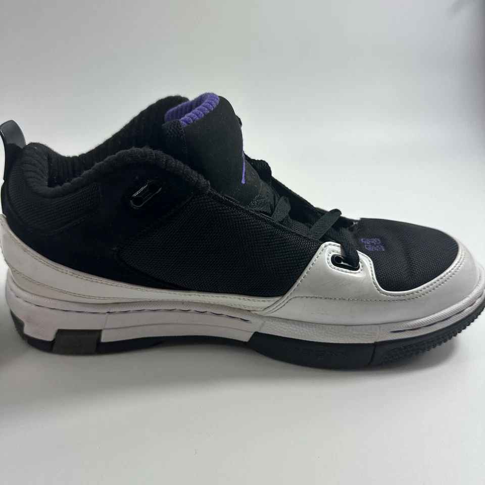 Air Jordan Ol'School II низкий черный белый фиолетовый мужчин размер 10,5 343065-102 РЕДКАЯ - Изображение 3 из 4