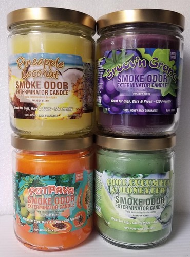 Smoke Odor Exterminator 13oz Jar Pineapple Coconut Assortment Set of (4) Candles - Picture 6 of 6