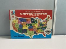 Vtg Milton Bradley Puzzle United States / World Map On Reverse Side Sealed 1975