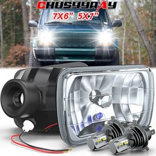 Pair For Jeep Wrangler Yj 1987-1995 5x7 7x6 Inch Led Headlights H6054 Rectangle