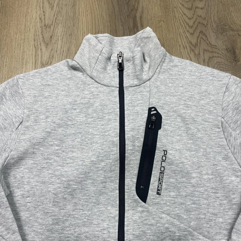 US Open Jacket USTA Tennis Full Zip Chest Pocket Sleeve Logo Gray Heather 2016 - Image 2 of 4