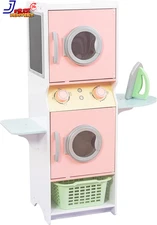 Laundry Playset Children'S Pretend Wooden Stacking Washer and Dryer Toy NEW
