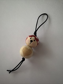 PEG Doll Handbemalte Holzperlen Püppchen Anhänger Teddy Mit 🍄 Polzmütze Glücksb