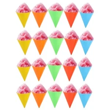 20pcs Reusable Snow Cone Cups, 4.1x3.1 Inch Plastic Shaved Ice Cream Cups for...