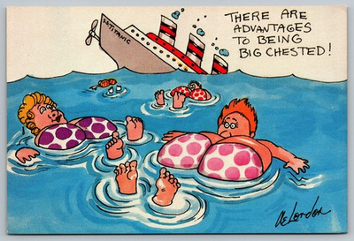 #ad #ad There Are Advantages Of Being Big Chested Cartoon Humor Postcard $6.67