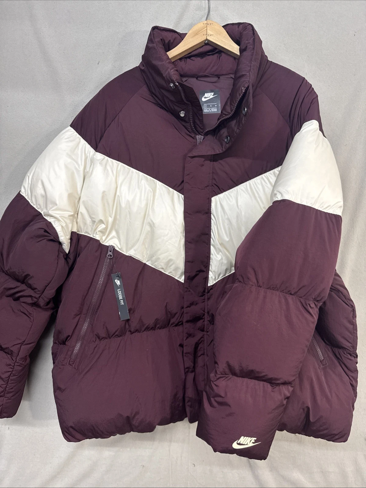 Nike Sportswear Duck Down Filled Jacket Men Size X Large Burgundy Unworn XL