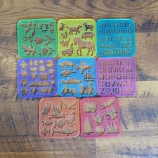 Tupperware Tuppertoys "Stencil Art Set Lot of 8" Animals Holidays Vintage 1987