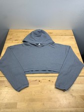 TNA Aritzia Hoodie Womens M Cropped Waffle Pullover Blue Casual 12125