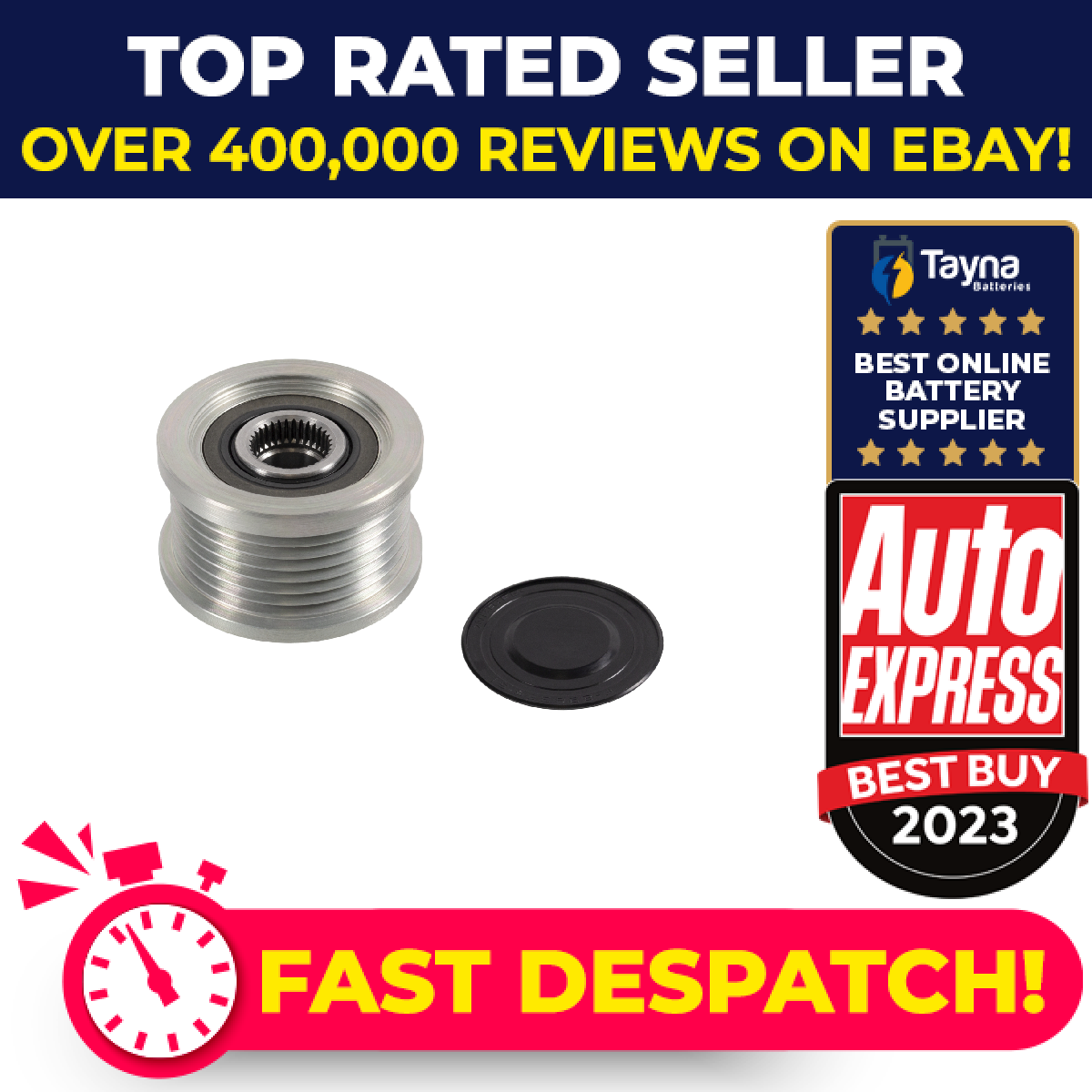 Overrunning Alternator Pulley fits TOYOTA HI-ACE Mk5 3.0D 2008 on 1KD-FTV Clutch