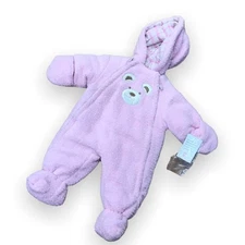 La Petite Rothschild Infant Girls Snowsuit Size 3-6 Months Pink Bunting Bear NEW