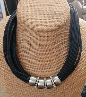 Bold Chic Multi Strand Corded Necklace Gothic Glam Edgy Elegance Avante Garde