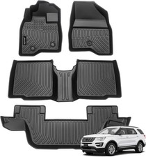 Jenofa-Floor Mats for Ford Explorer 2015-2019 7 Seats All Weather Car Mats for