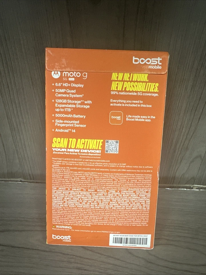 Boost Mobile Prepaid Moto G 5G 2024 6.6" HD, 4GB RAM, 128GB - New Sealed - Image 2 of 2