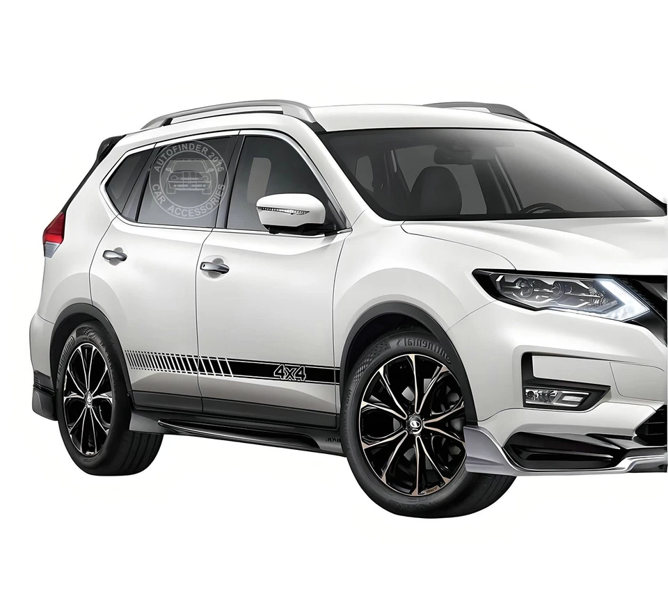 Calcomanías de vinilo a rayas gráficas 2 piezas adhesivas laterales para puerta de auto para Nissan X-trail 4x4 Foto 2 de 4