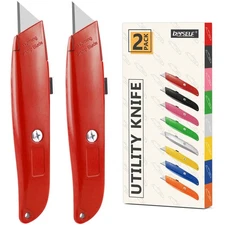 2Pack Utility Knife Box Cutter Retractable Razor Blade Heavy Duty Box Cutters...