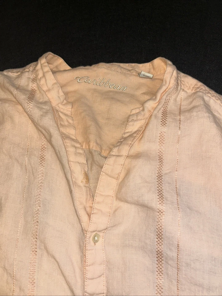 加勒比衬衫男式 3XB 100% 亚麻 Aloha Riviera 旅行休闲 L.L. 豆子 — 第 3/4 张图片