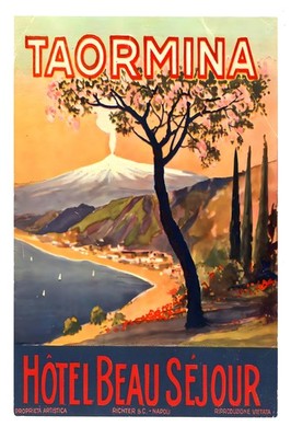 Taormina Travel Poster    24x36  Classic Print   