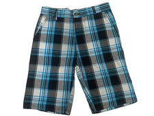 US Polo ASSN Boys Size 10 Blue Plaid Bermuda Shorts Lightweight 100 Cotton