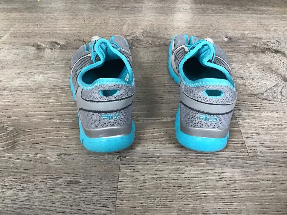 Fila Shoes Womens 8.5 M Skele-Toes Running Athletic Sneaker Blue Gray - Image 3 of 4