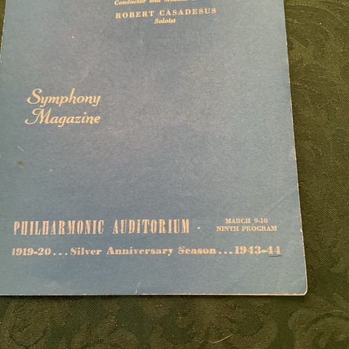 RARE 1943-44 Program LA PHILHARMONIC ORCHESTRA PROGRAM JAN PEERCE LOTTE LEHMANN - Afbeelding 2 van 5
