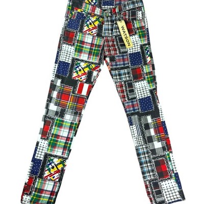 Watson Straight Fit Jeans Men 28 Multicolor Denim Quilted Patchwork Streetwear