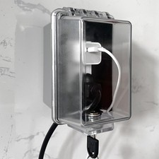 Baby Safety Outlet Cover Box with Key Lock - Easy Install, Extra Space for