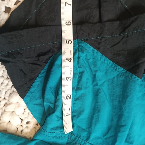Vtg Laguna Mens L Purple Teal Black Color Block 90s Lined Swim Trunks Rad Nylon - Picture 10 of 14