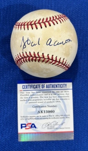 HANK AARON  Braves PSA Autographed Signed  Baseball  FREE SHIPPING