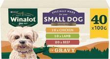 WINALOT Meaty Chunks Small Dog Mixed in Gravy Wet Dog Food Pouches 40x100g 4.06 per kilo
