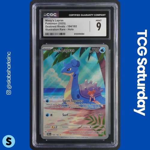 2025 POKEMON DESTINED RIVALS #194/182 MISTY'S LAPRAS ILLUSTRATION RARE CGC 9