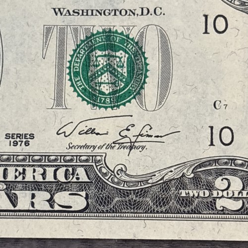 1976 $2 UNC 2 Consec Two Dollar Notes CH/CU Neff/Simon UNC KC Dist “J” CRISP UNC - Picture 3 of 11