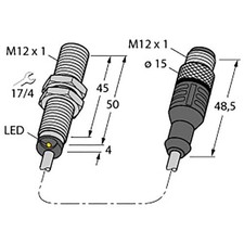 1 pc TURCK BI4-M12-AP6X-0.2-RS4T ProXimity Sensor, 4mm Sensing DistanceNO, PNP,