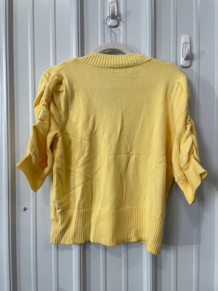 Suéter DG2 por Diane Gilman SoftEase Tejido Manga Abullonada Talla Grande Buttercream Foto 2 de 4