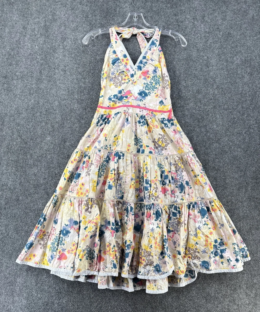 tommy hilfiger printed belted halter midi dress NWT Tommy Hilfiger Printed Belted Halter Lined Midi Dress, Black/Ivory, 6