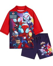 Spidey And His Amazing Friends Kids Swim Set Suit Shorts Top Trunks Rash Vest