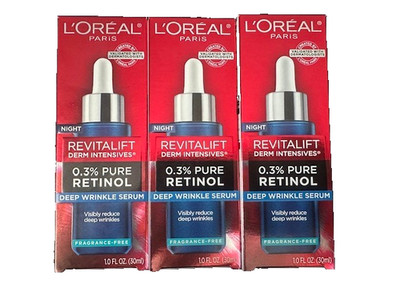 3 L'Oreal Paris Revitalift Derm Intensives Night Serum 0.3% Pure Retinol 1 oz