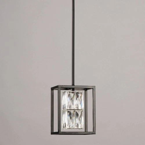 ET2 Zephyr 6" Wide Black Crystal LED Mini Pendant Light - Picture 1 of 5