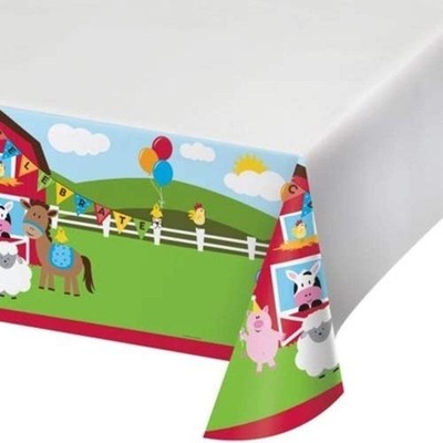 Creative Converting 725506 Border Print Kunststoff Tisch, 54 von 274,3 cm Farmho