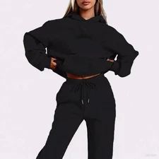 2025 Women’s Tracksuit — Hooded Fleece Hoodie & Jogger Sweatpants, Casual Loose
