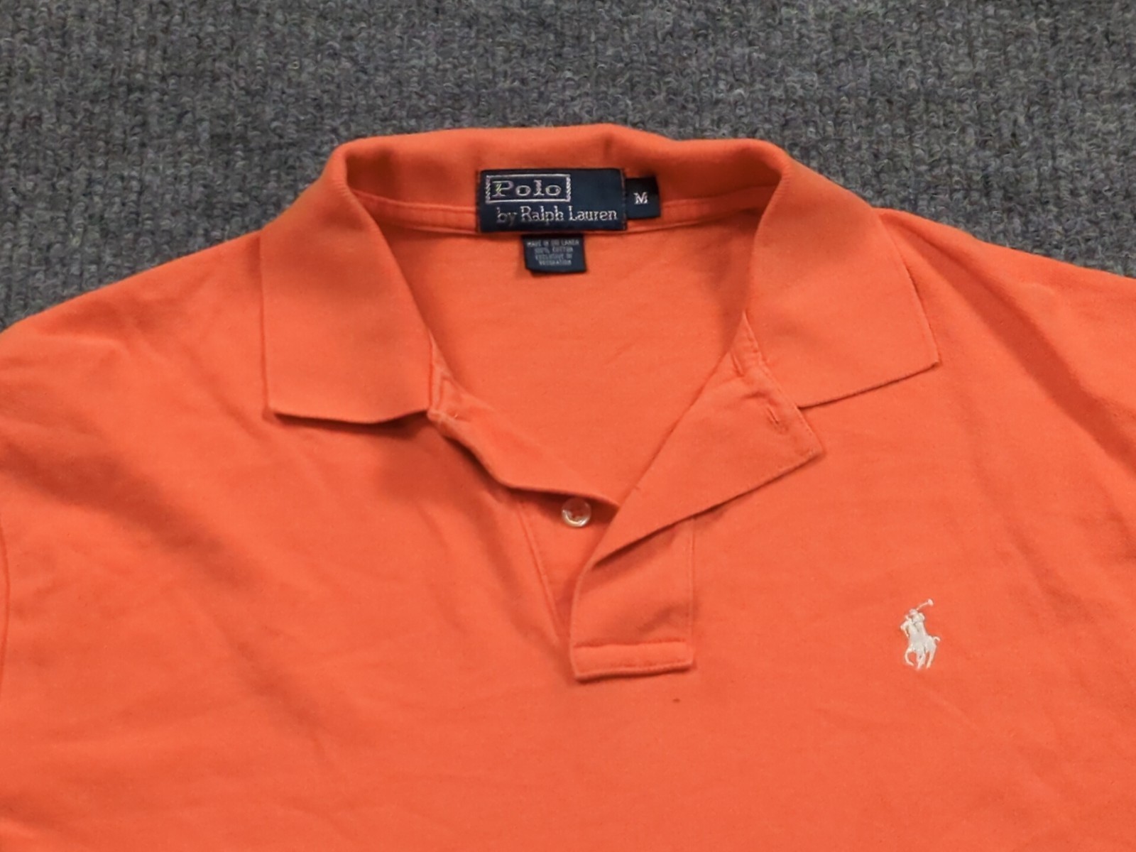 Polo Ralph Lauren camicia uomo media arancione maglia pony cotone manica corta
