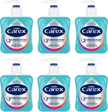 Carex Original Antibacterial Hand Wash 6 x 250ml Liquid Soap Clean Protect Pack