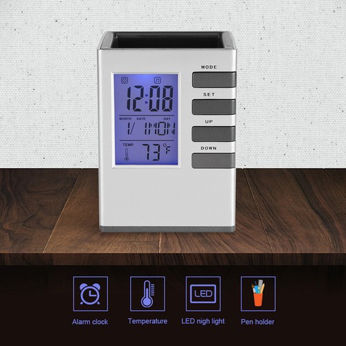 ˜Multi Function LED Digital LCD Screen Temperature Display Alarm Clock Pen - Picture 6 of 7