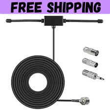 Indoor FM Radio Antenna With 4 Adapters 75 Ohm for Home Stereo Receivers