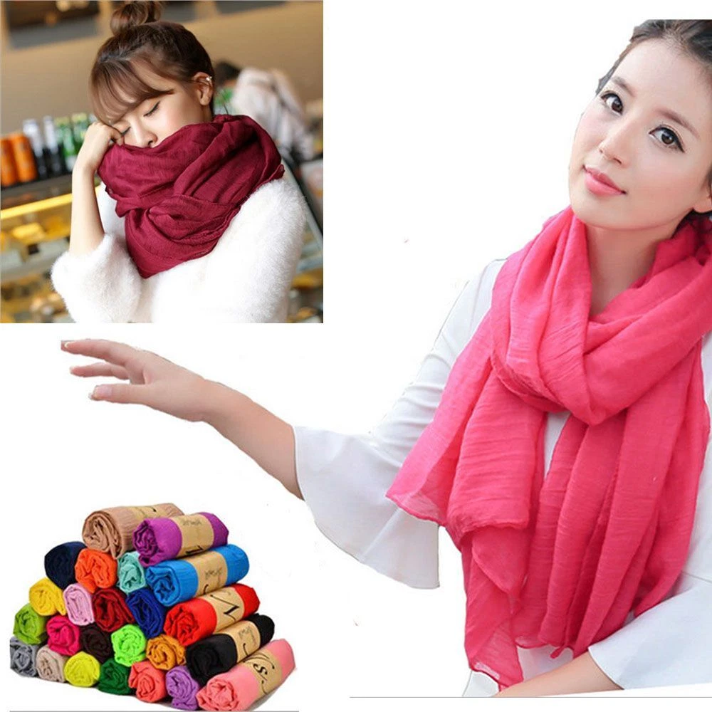 Fashion Accessories Long Wrap Shawl Soft Cotton Scarves Candy Colors | eBay