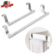 14" Over Door Towel Rack Bathroom Hanger Cabinet Shelf Holders Stainless Steel