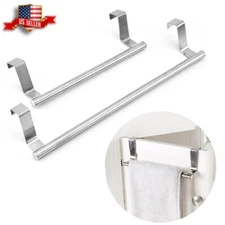 14" Over Door Towel Rack Bathroom Hanger Cabinet Shelf Holders Stainless Steel