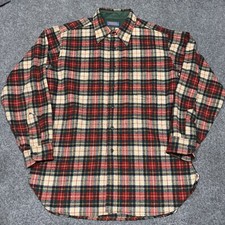 Vintage Pendleton Shirt Mens Large Red Green Wool Flannel Plaid Board USA Made